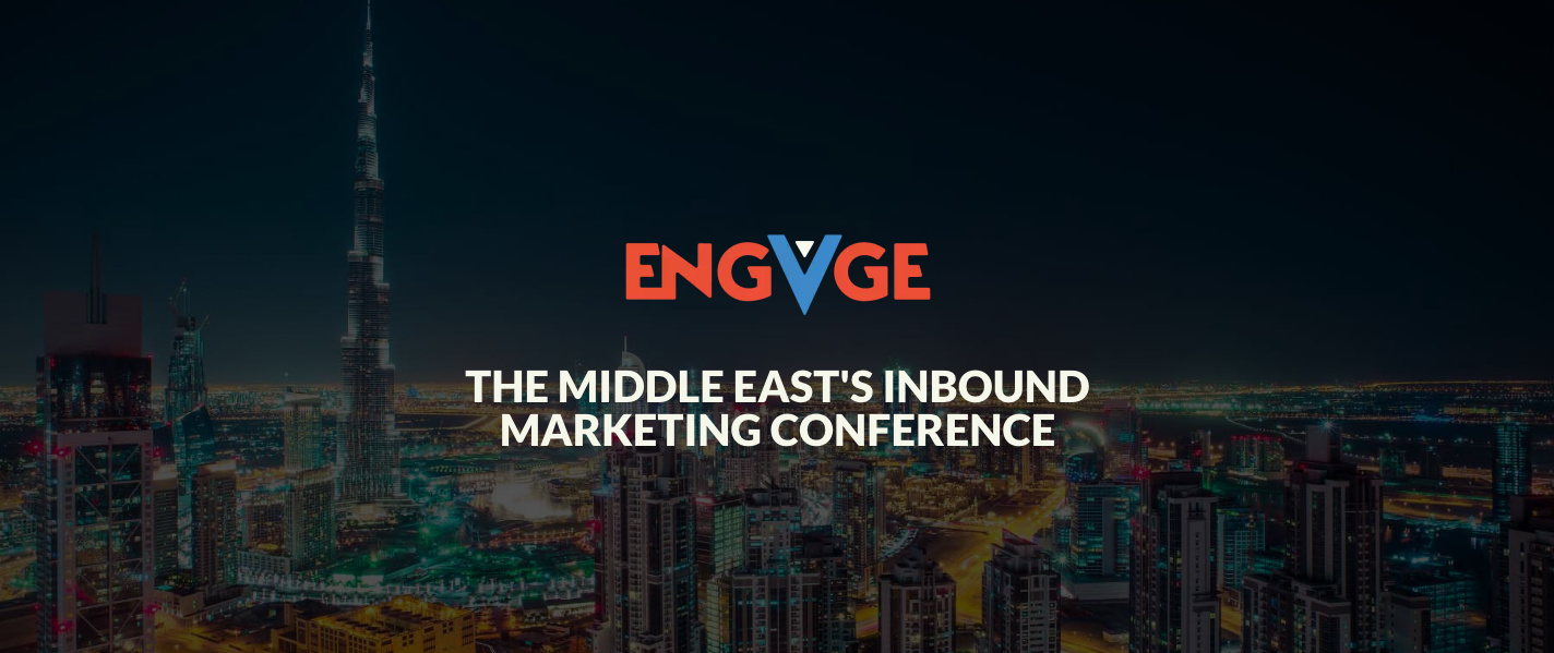 Engage logo with night time city skyline